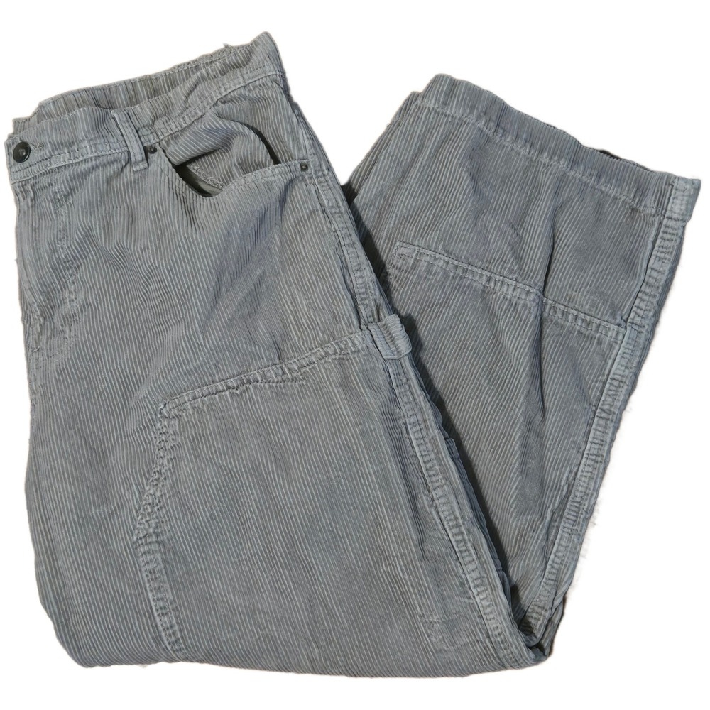 Mens Corduroy Carpenter Pants Gray Size 40 x 29 Straight Leg Cotton